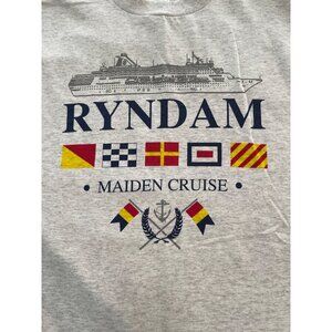 Cruise Line Holland America Ryndam Flag 1994 Maiden Voyage XL Cotton T Shirt VTG